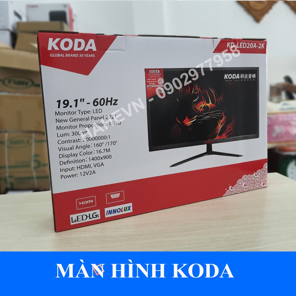 Màn hình LCD 22 inch và 19 inch  KODA  Wide LED - THƯƠNG HIỆU SỐ 1 - New Full Box - HÀNG CHÍNH HÃNG