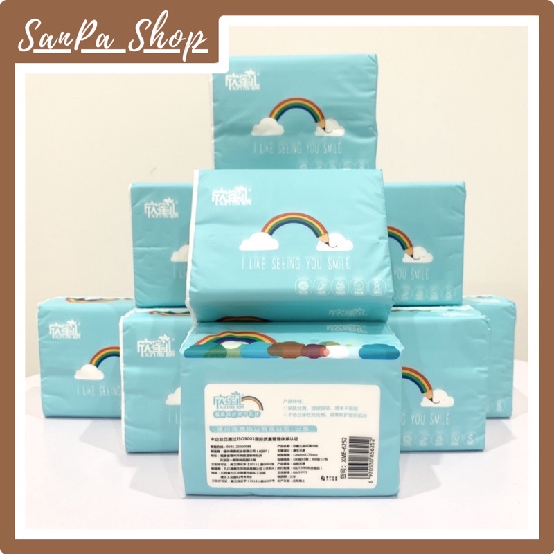 Thùng 30 gói giấy ăn cầu vồng XinMiEr / I Like Seeing You Simle / XME6252-30 siêu dai - SanPa Shop