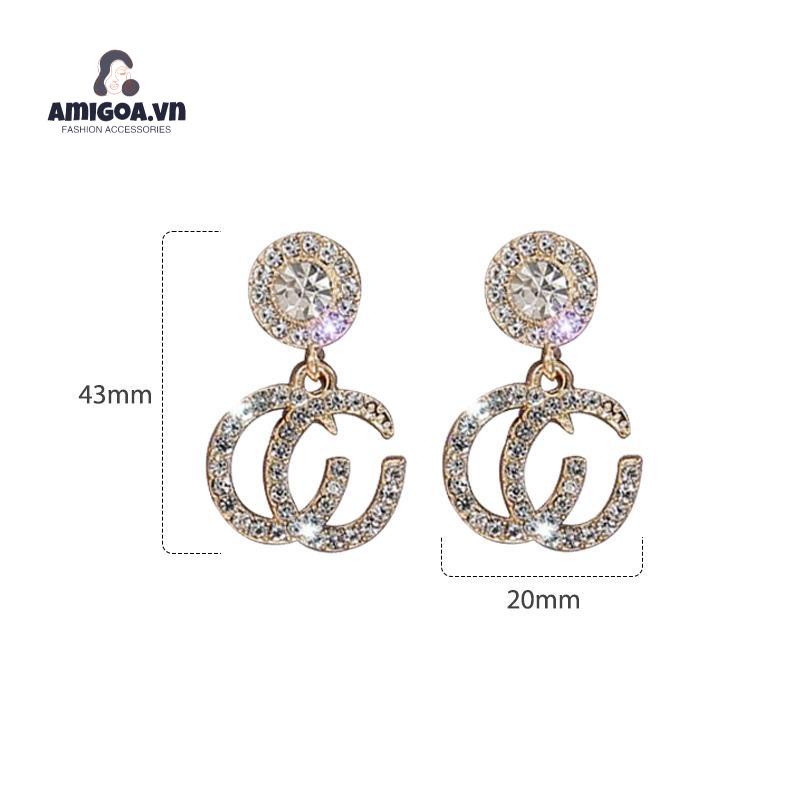 ✨✨Khuyên Tai Đính Kim Cương Lấp Lánh Chống Dị Ứng Cao Cấp Thời Trang