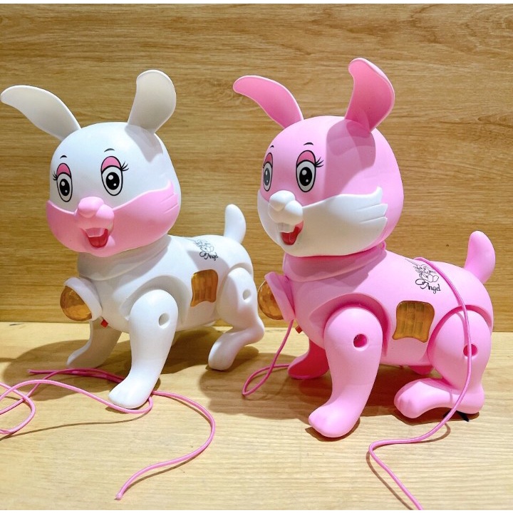 Đồ Chơi Chú Thỏ Chạy Pin Nhạc Đèn Dễ Thương Cho Bé