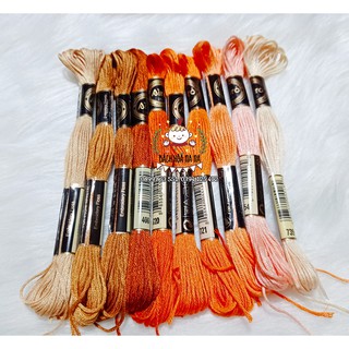 [FREE SHIP ĐƠN 50K] Set chỉ thêu Airo tông Cam - Cam đào / Nana Handmade DIY Thêu Tay Shop