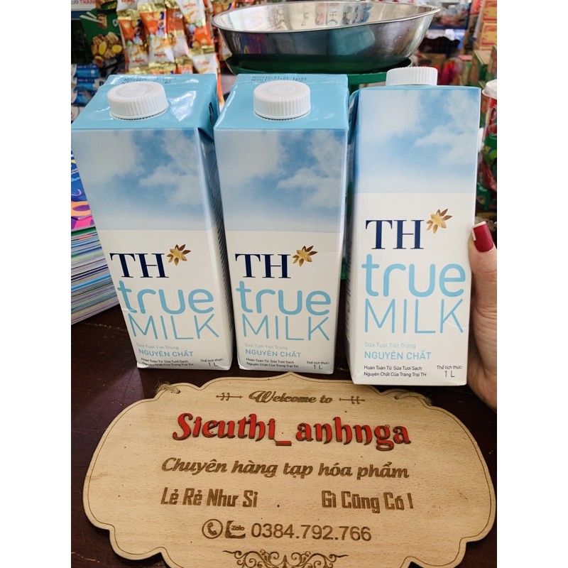 Sữa Tươi Tiệt Trùng TH True Milk Hộp 1 Lít Có Đường/K Đường(Date luôn mới)