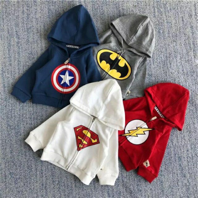 ÁO KHOÁC SIÊU ANH HÙNG SUPER HERO CHO BÉ 8-18KG