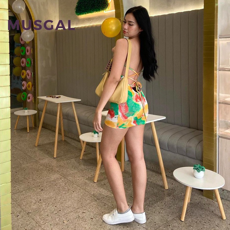 Musgal women mini dress thời trang in nhiều màu sexy backless slim fit casual badycon dresses