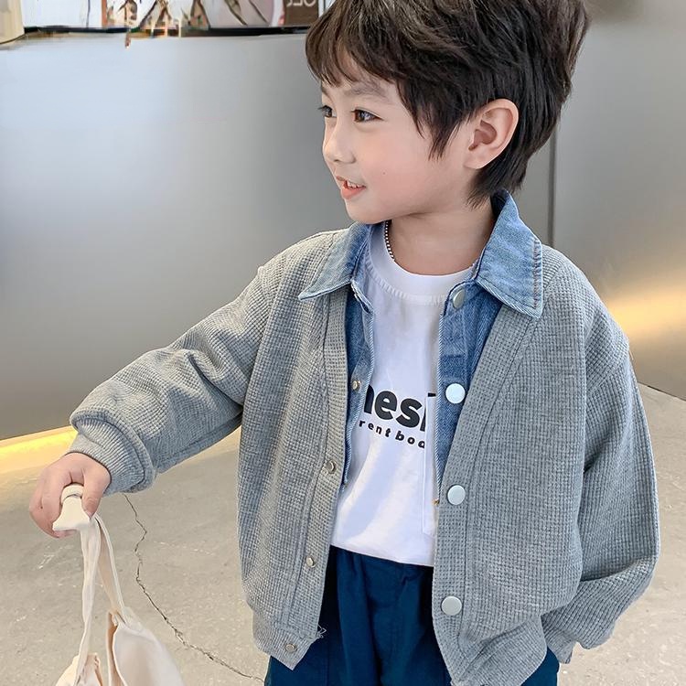 Áo Khoác Denim Phong Cách Thời Trang Xuân Thu Mới 2022 Cho Bé Trai
