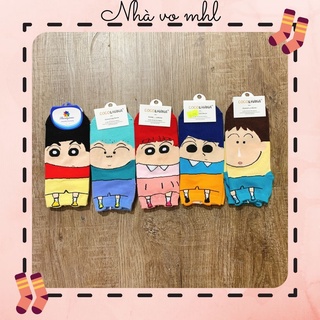 Tất cổ thấp in hình Shin Hoạt hình Dễ thương Cute Vớ nữ cổ ngắn Hoạt hình Chất Cotton