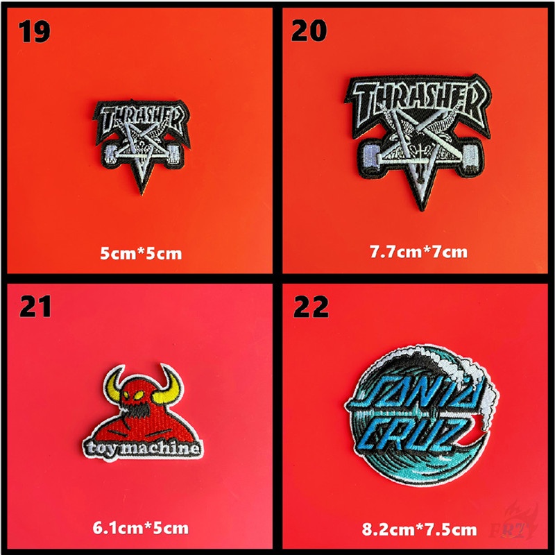 ☸ Sticker Ủi Thêu Hình Ván Trượt Thời Trang ☸ 1 Miếng Vá Ủi Quần Áo Hình Huy Hiệu (22 Phong Cách)