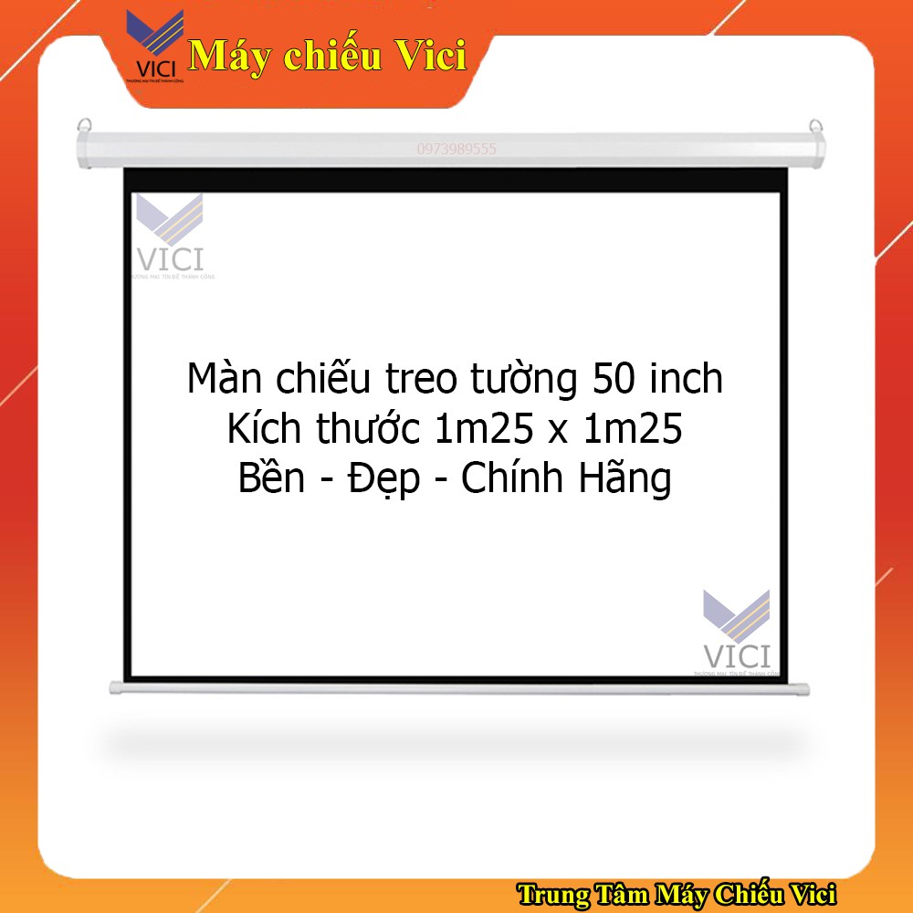 Màn Chiếu Treo Tường 70 inch ( 1m25 x 1m25). Màn chiếu treo tường kéo tay hãng dalite bền đẹp, chống mốc