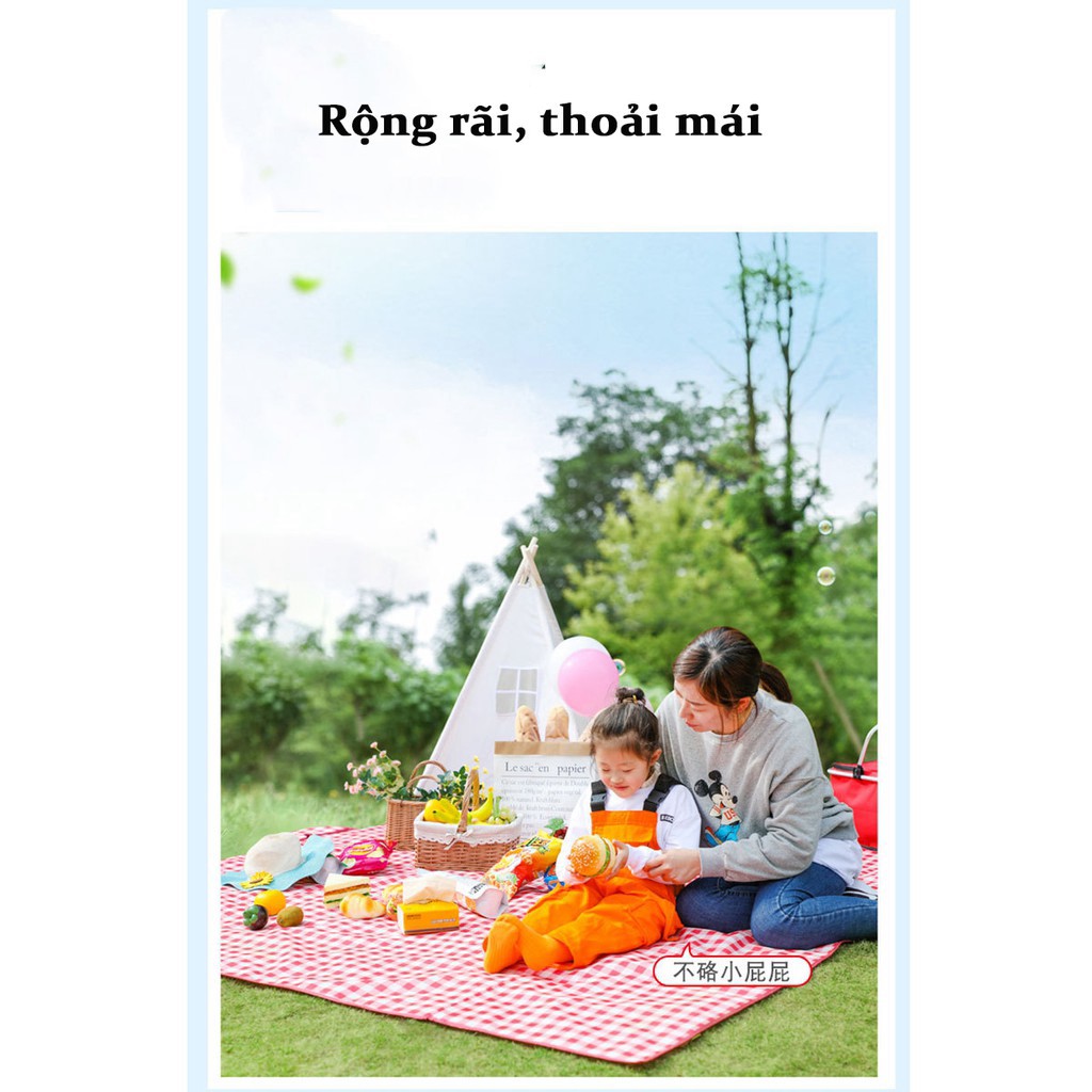 Thảm picnic cắm trại dã ngoại caro chống thấm gấp gọn tiện lợi mang đi [ có bảo hành] | BigBuy360 - bigbuy360.vn