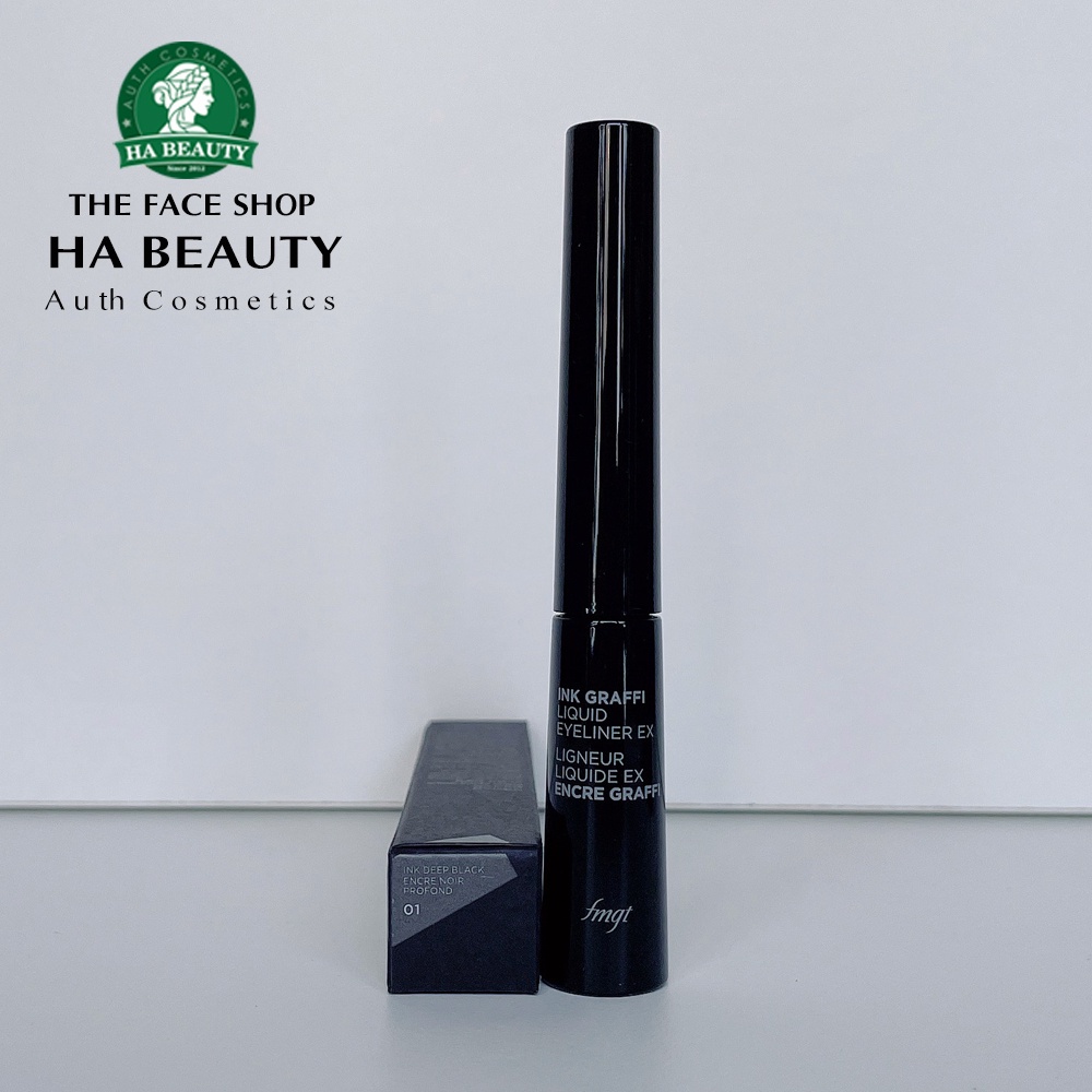 Bút kẻ mắt nước viền mắt đầu cọ mảnh The Face Shop fmgt Ink Graffi Liquid Eyeliner Ex 5.5g