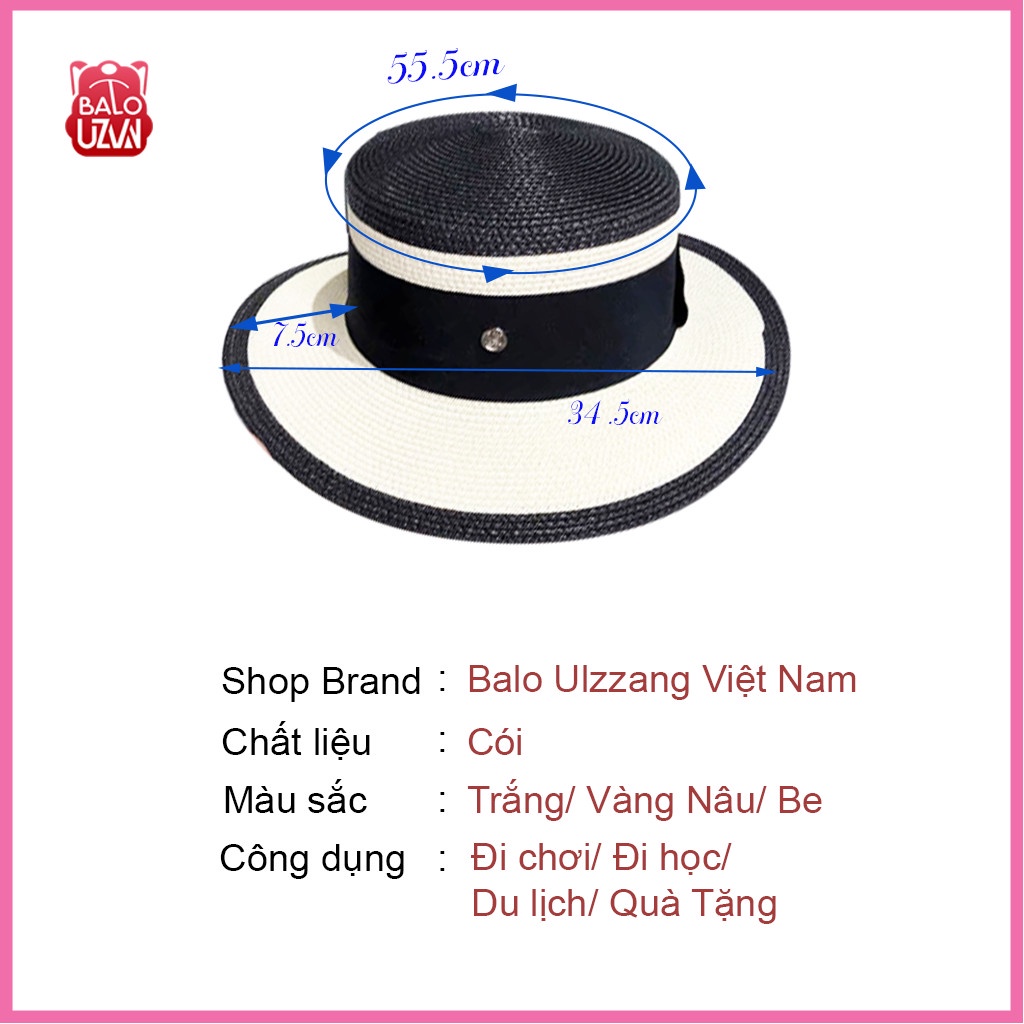 Mũ cói đi biển nam nữ vành rộng , nón cói chống nắng thời trang phong cách Hàn Quốc rẻ đẹp_MC9