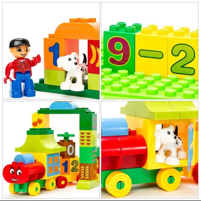 Lego Tàu Lửa 50 chi tiết tương thích duplo - Đồ chơi cho bé xếp hình, lắp ráp -Tạp hóa Abbie