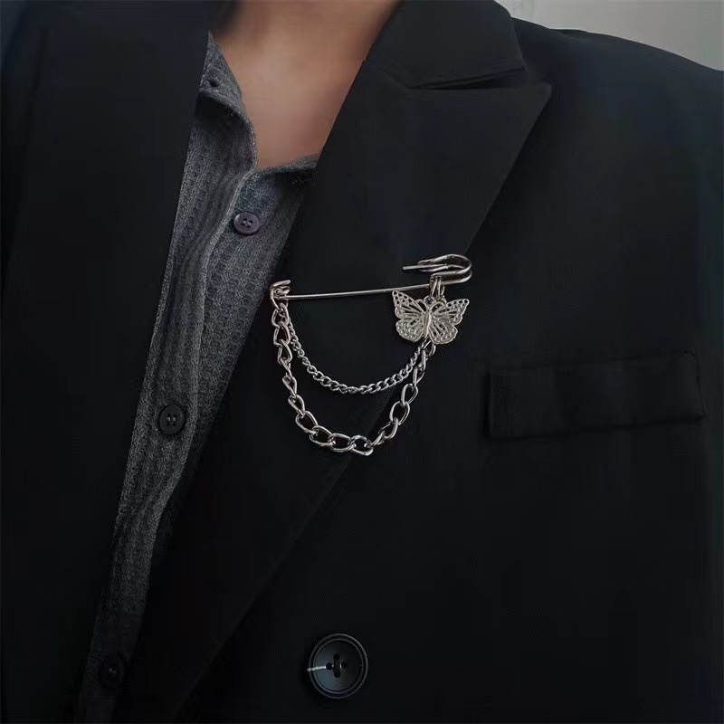 Trâm Cài Áo Hình Bướm Phối Tua Rua Phong Cách Vintage Cho Nữ