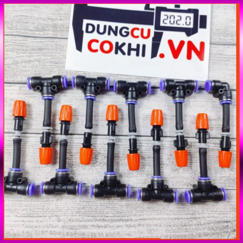[GIÁ TỐT] 20m dây + 10 Béc phun sương 1 tia nhựa, kèm nối nhanh ống 8mm, dùng tưới cây, tưới lan