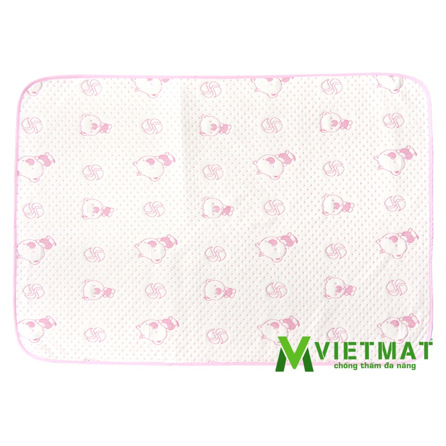 Size 80x120cm tấm lót chống thấm cho bé Vietmat trải cũi, trải giường mềm êm, thoáng mát, không sột soạt giặt máy