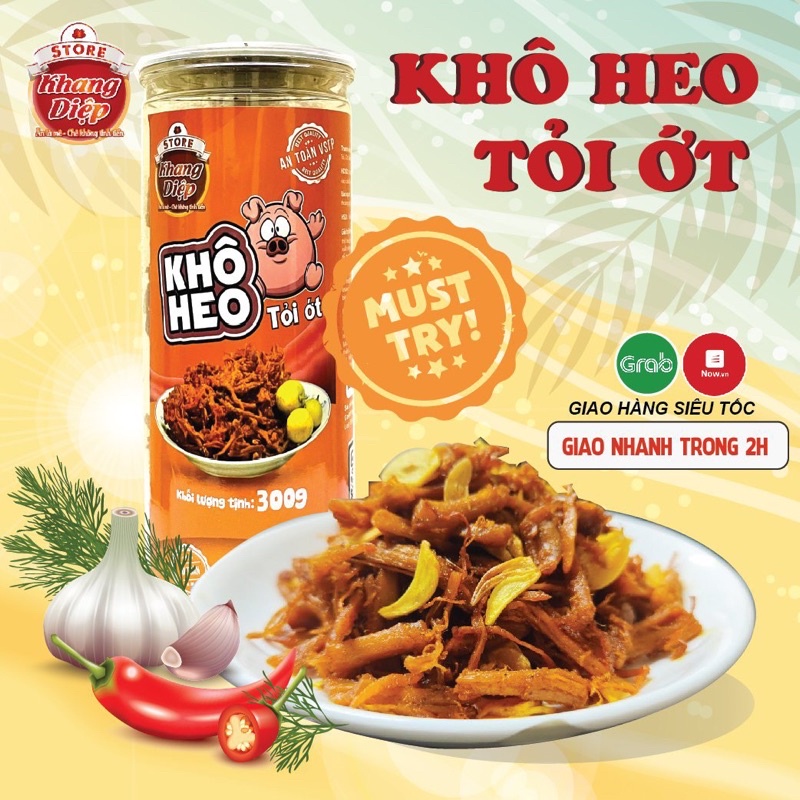 Khô heo cháy tỏi 300g Khang Diệp đồ ăn vặt Hà Nội