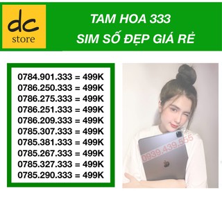 SIM TAM HOA 333 SIM SỐ ĐẸP MOBIFONE