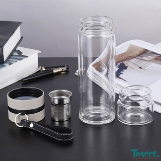 Bình thủy tinh 2 lớp lọc trà 450ml