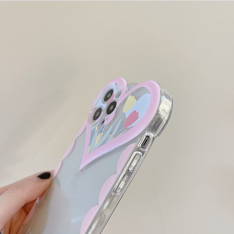 Ốp Điện Thoại Silicon TPU In Hình Trái Tim Cho iphone 11 pro max 12 pro max 7 plus 12 mini