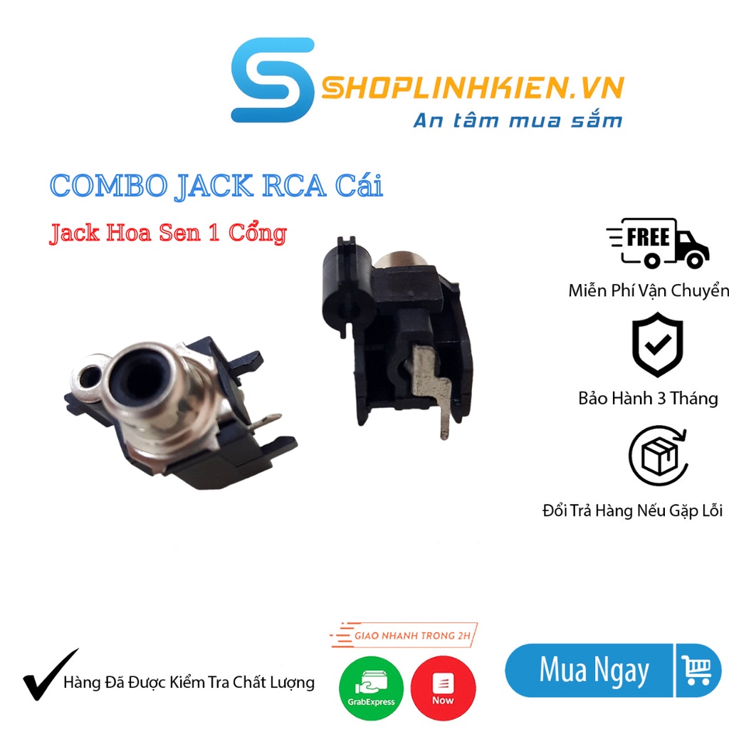 COMBO Jack RCA  cái hoa sen đơn rắc AV cổng đơn cho thiết bị audio DIY mạch điện - ShopLinhKienM2M