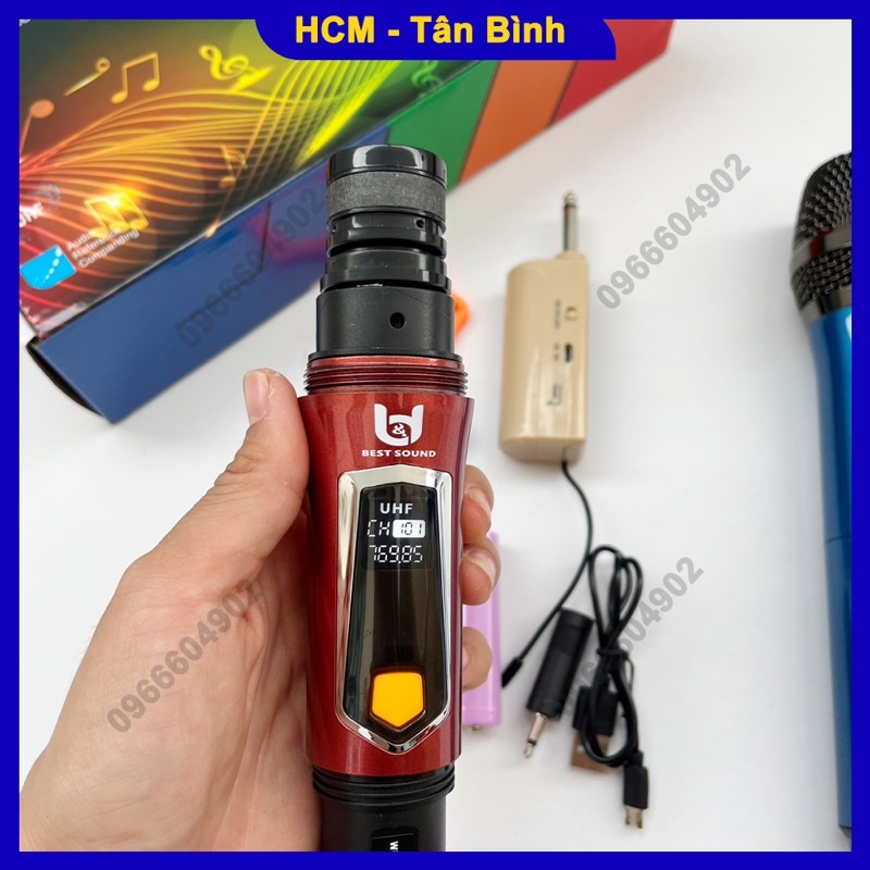 Bộ mic không dây đa năng pin sạc W108 dành cho loa kéo âm ly