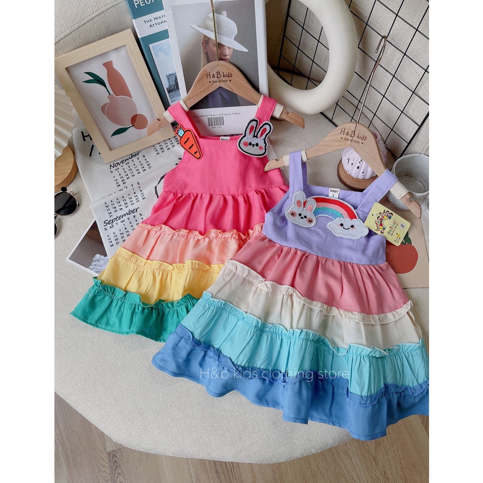 SALE VÁY HAI DÂY CẦU VỒNG CHẤT ĐŨI XINH XẮN SIZE 10-20KG(VCV)