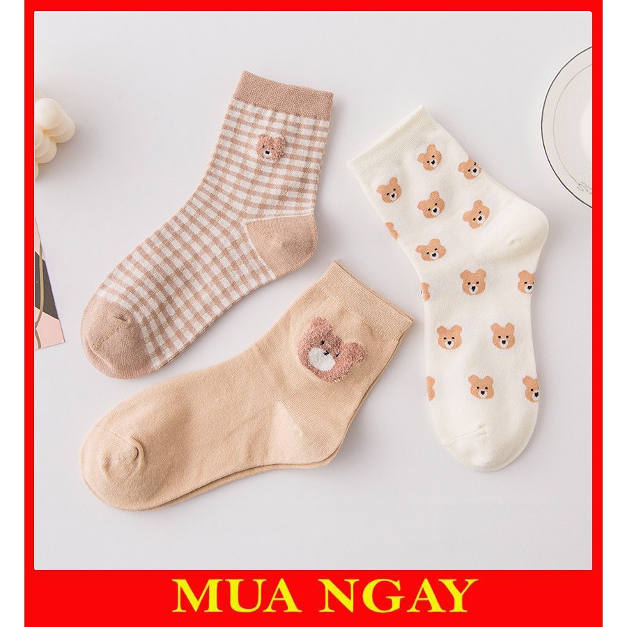 Tất nữ hình gấu đáng yêu, cực xinh vintage TN91