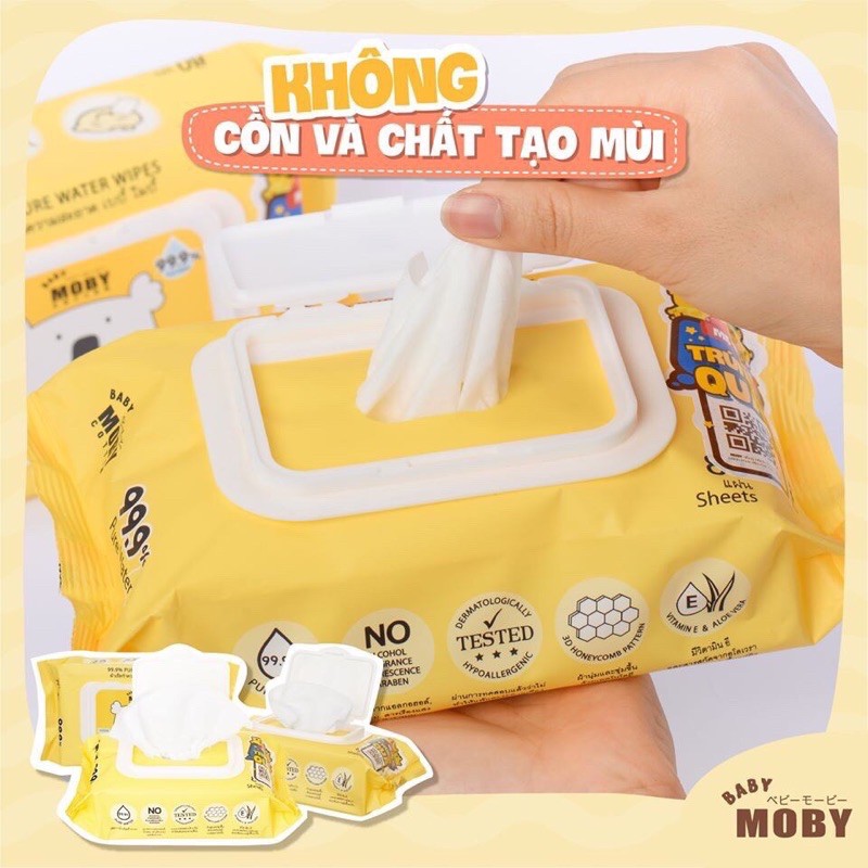 Khăn Ướt MOBY Tinh Khiết Chính Hãng