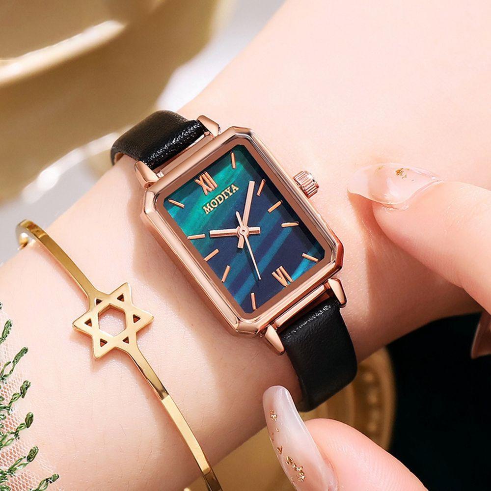 Đồng Hồ Đeo Tay Mặt Vuông Nhỏ Đơn Giản Phong Cách Vintage Dành Cho Nữ|Đồng Hồ Đeo Tay Dây Da Thiết Kế Cá Tính Cho Nam Và Nữ