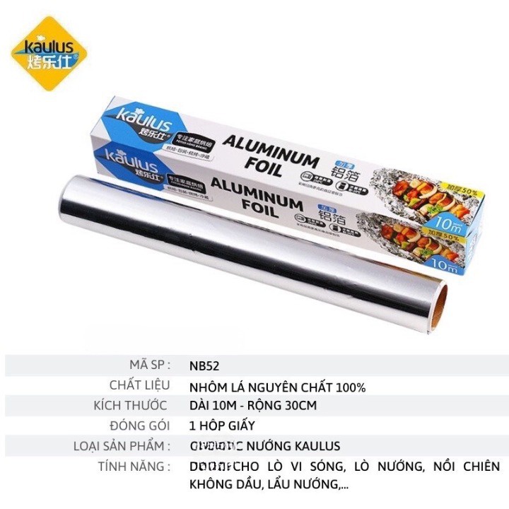Giấy Bạc Nướng KAULUS💥CUỘN 8m💥Bọc Thức Ăn Nướng Than , Nồi Chiên Không Dầu HÀNG LOẠI 1