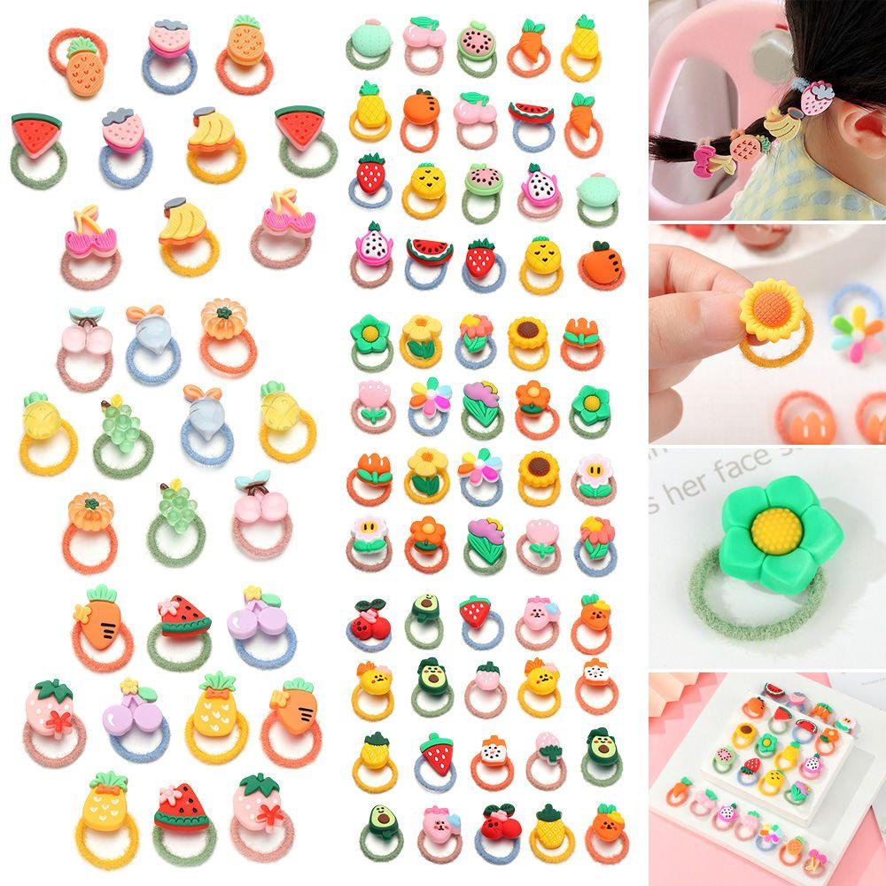 Dây Buộc Tóc Cao Su Co Giãn Hình Trái Cây Dễ Thương Cho Bé Gái LAYOR1