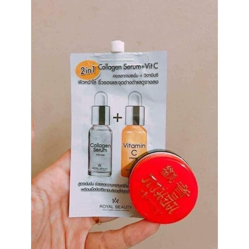 BỘ ĐÔI KEM SÂM CÔ TIÊN Thái Lan + SERUM VITAMIN C COLAGEN THÁI LAN