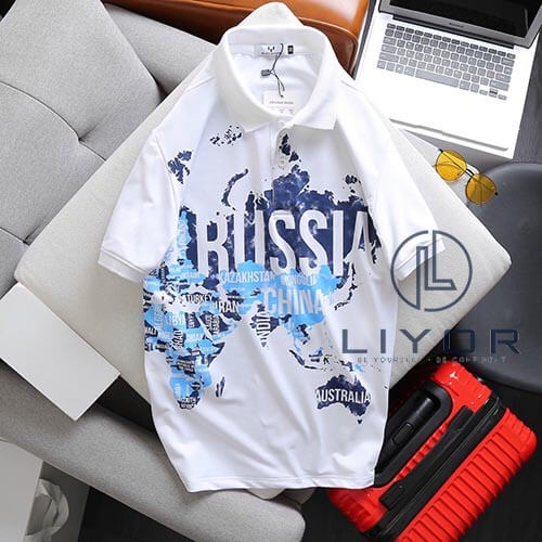 Áo thun nam có cổ áo phông polo nam vải cá sấu in loang dôc đáo cao cấp cá tính Liyorstore - ACB4063