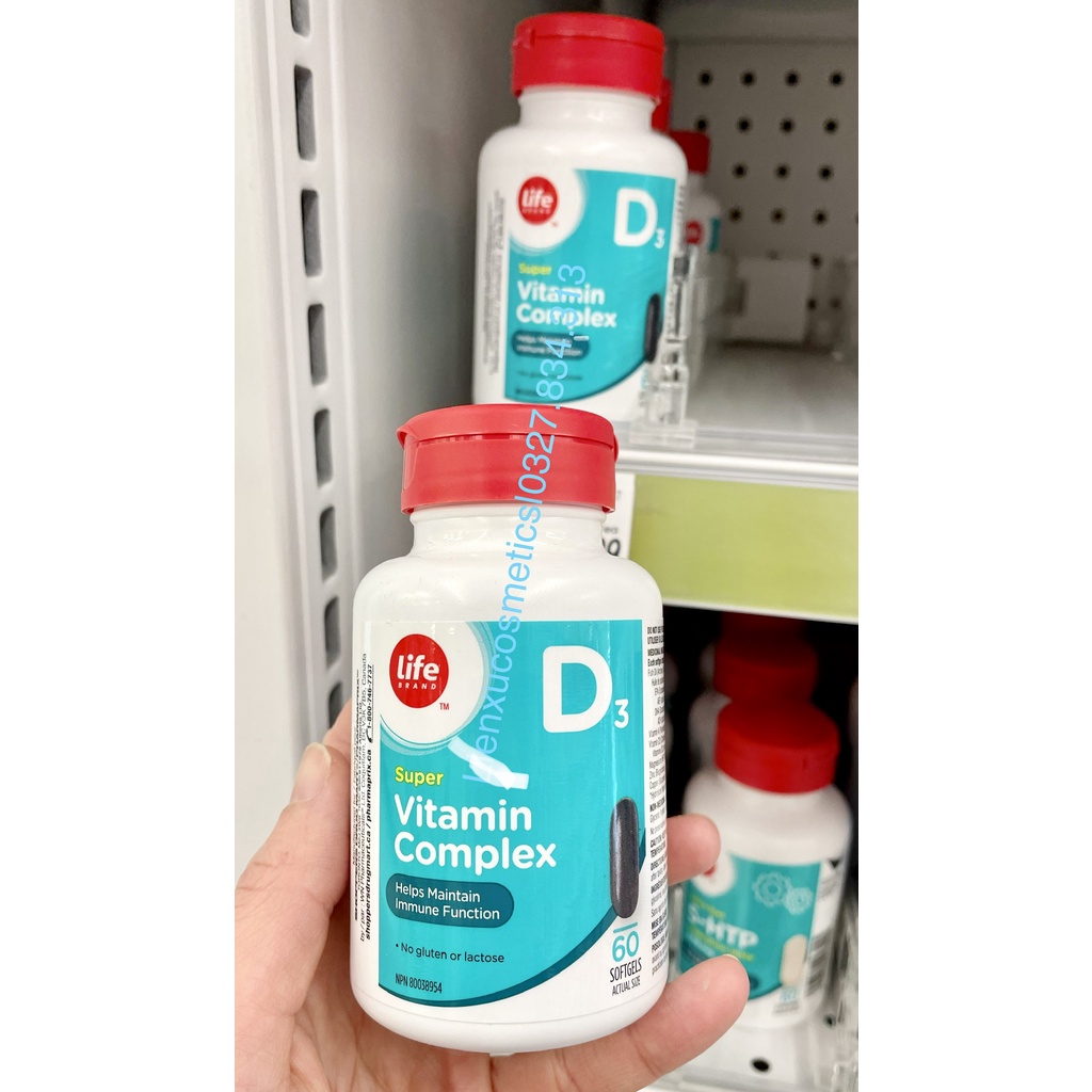 Viên uống D3 complex Life brand Canada 60 viên; HSD 2025
