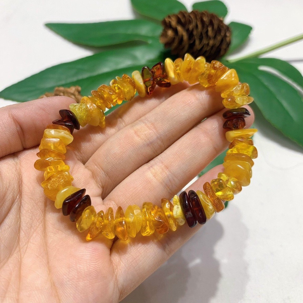 Vòng Tay Hổ Phách Hạt Free Size