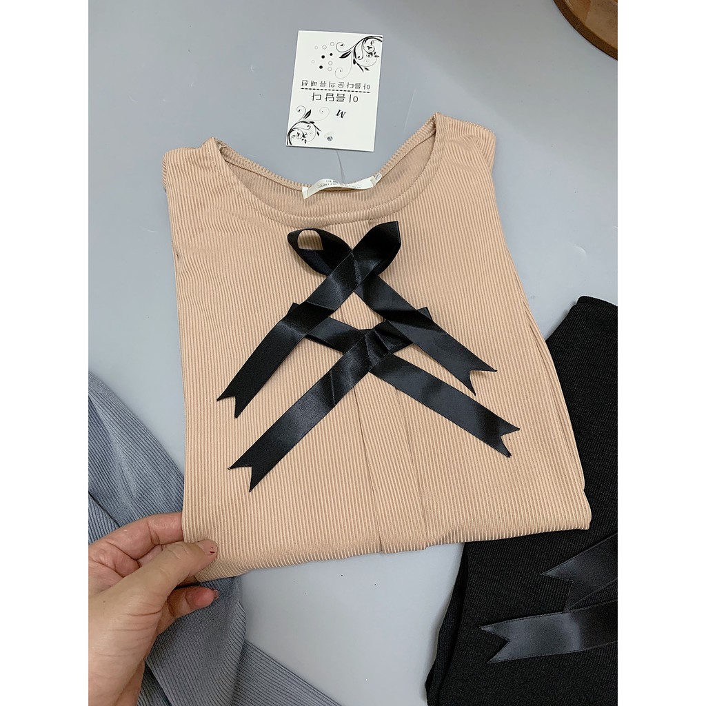 ÁO LEN TĂM NƠ NGỰC BÁNH BÈO TIỂU THƠ HÀNG QUẢNG CHÂU CAO CẤP