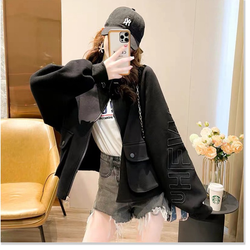 ÁO HOODIE NỮ TAY BỒNG PHỐI TÚI HỘP CHẤT LIỄU CAO CẤP CHỐNG NẮNG