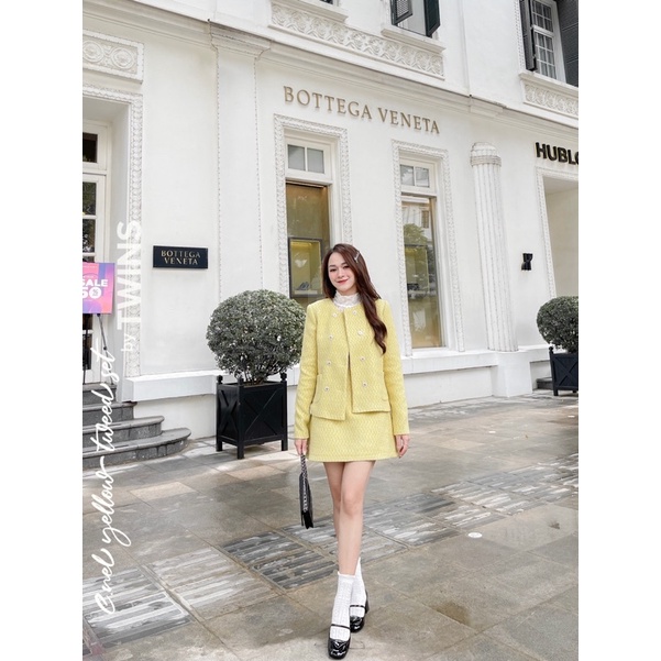 Set dạ tweed khuy đồng thiết kế by Twins (C.nel tweed set)