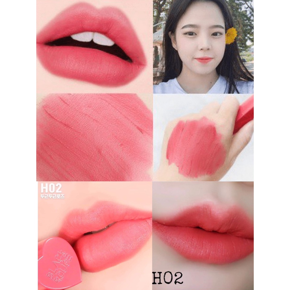 [SALE DATE 06/22] Son kem B/L/a/c/k R/o/u/g/e Color Lock Heart Tint màu H01, H02, H03 và H04 (Hàn quốc)