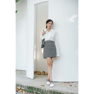 Áo sơ mi nữ trắng dâp li cổ đức lụa cao cấp Sammy Harriet