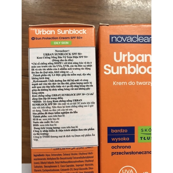 Novaclear+ URBAN SUNBLOCK SPF 50+ . Kem Chống Nắng Bảo Vệ Toàn Diện SPF 50+ - Dr.Lâm Vũ Yến