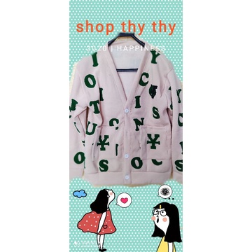 (video thật)Áo khoác Dirty cardigan unisex,Áo cardigan nữ chất nỉ cao cấp form rộng in chữ cái phối màu phong cách hàn