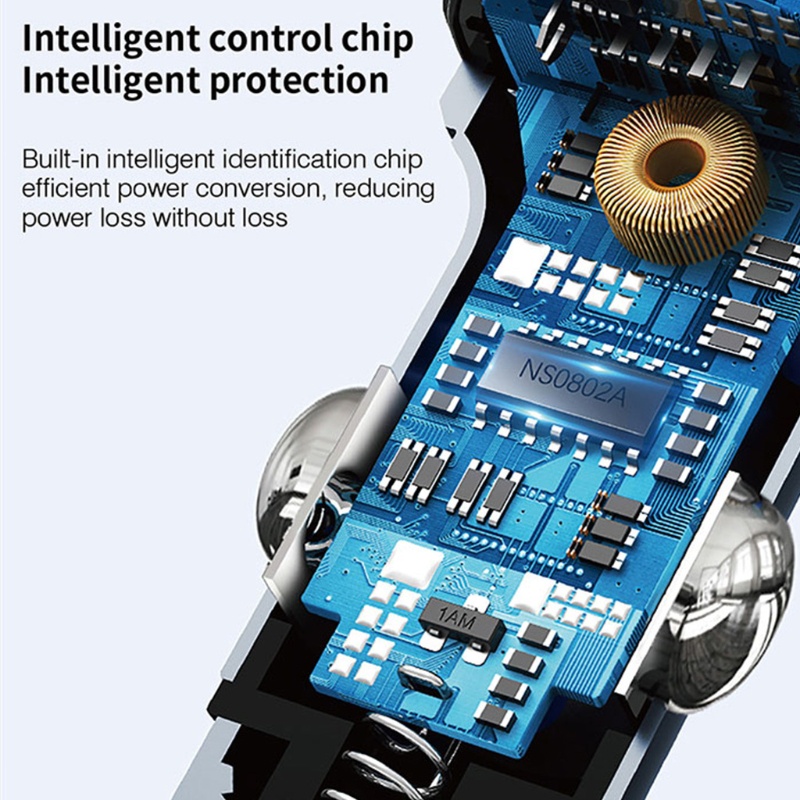 Máy Nghe Nhạc Mini 12-24V Hai Cổng USB Sạc Điện Thoại Rảnh Tay Cho Xe Hơi