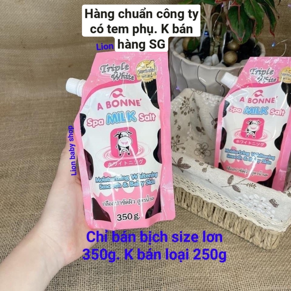 Muối Tắm Sữa Bò A Bonne [BỊCH SIZE LỚN 350g] Cam kết nội địa thái 100% tẩy sạch da chết zá hạt dẻ...