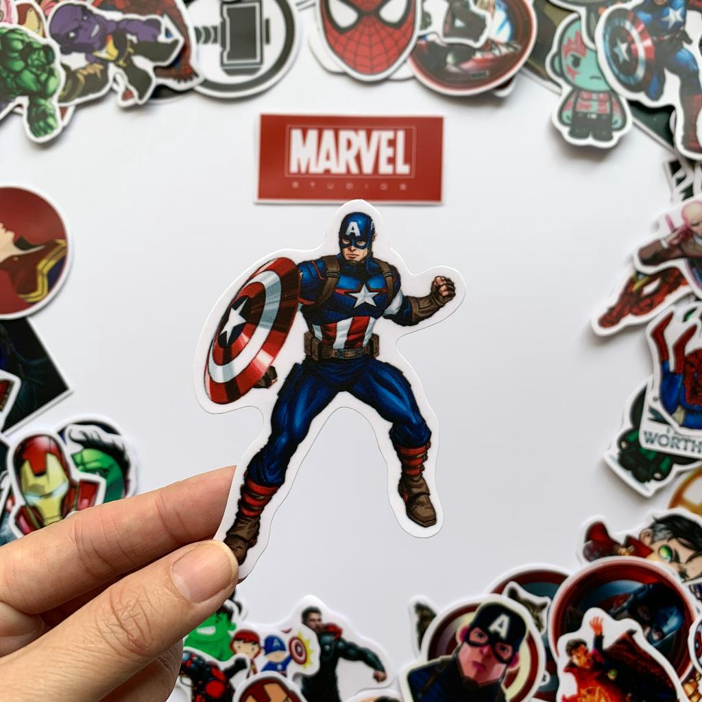 Sticker MARVEL SIÊU ANH HÙNG  Chống Nước Trang Trí Va Li, Xe, Laptop, Nón Bảo Hiểm, Đàn Guitar