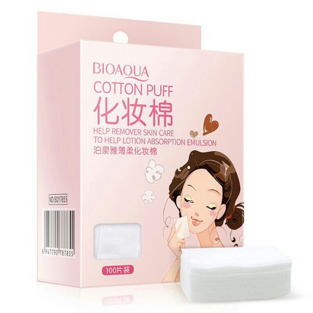 Hộp 100 Miếng Bông Tẩy Trang Bioaqua