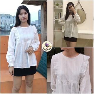 Áo babydoll nữ kiểu áo babydoll ulzzang trắng thô ren A84