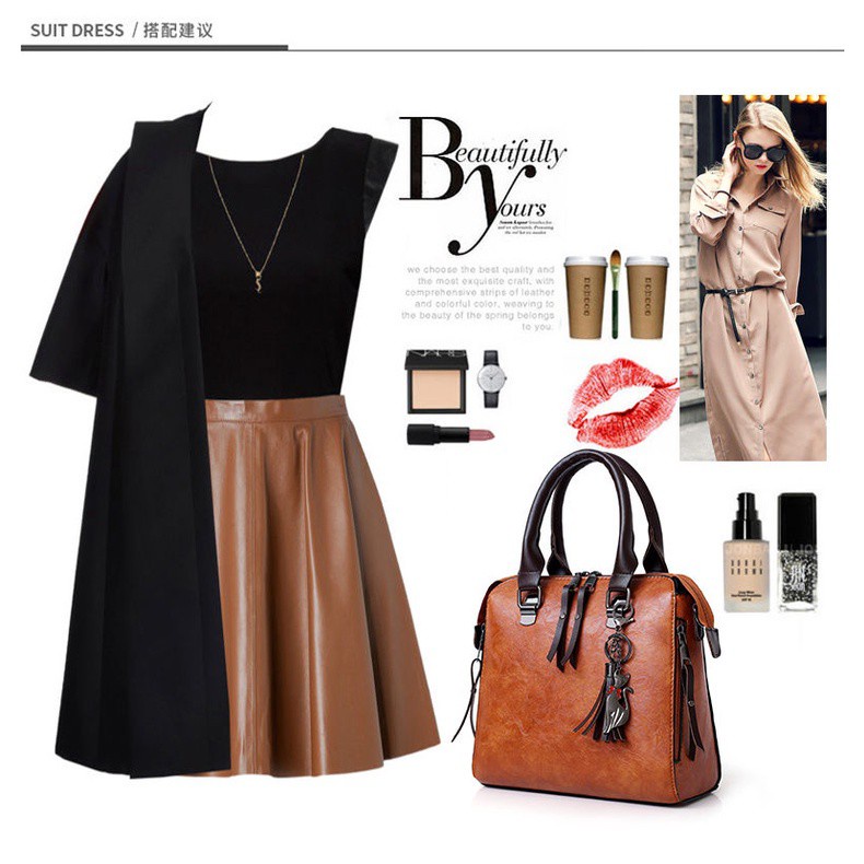 Bộ Túi Xách Tay Và Ví Da Pu Cỡ Lớn 4 Trong 1 Cho Nữ