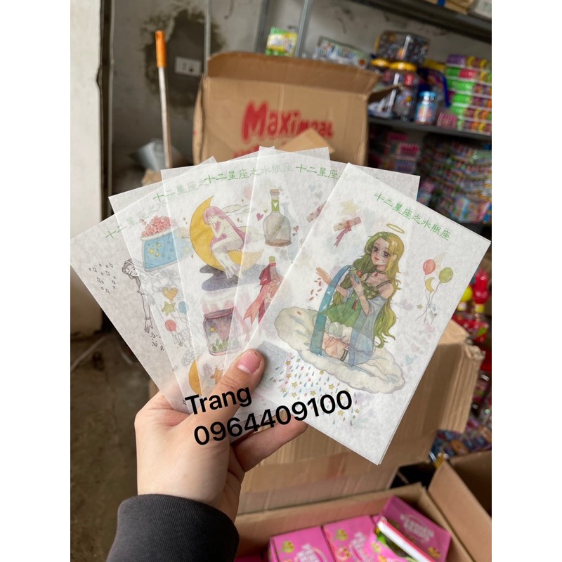 sticker dán nhiều mẫu cho bé gái (miếng 6 tờ) giao mẫu ngẫu nhiên