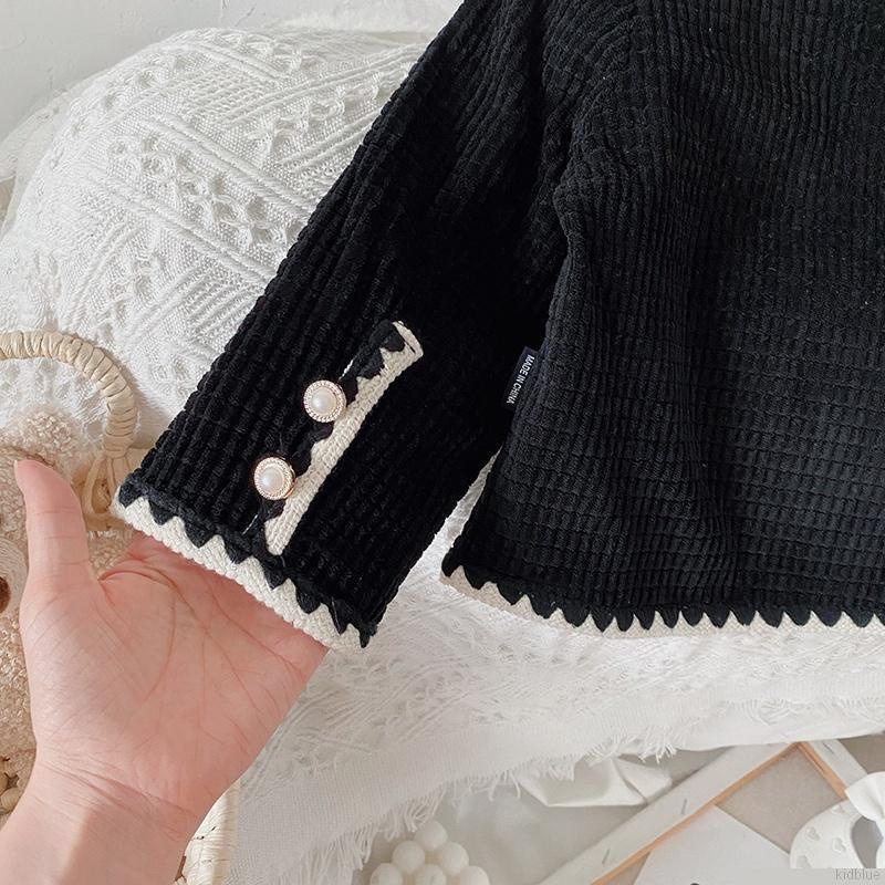 Áo khoác cardigan tay dài cổ chữ V cài nút thời trang thu đông dành cho bé gái